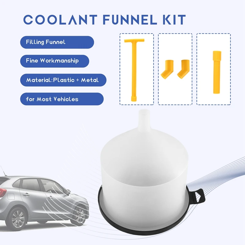 15PCS/Set Car Radiator Coolant Filling Funnel Kit Spill Proof Cooling System Tool Filling Funnel Spout Pour Oil Tool