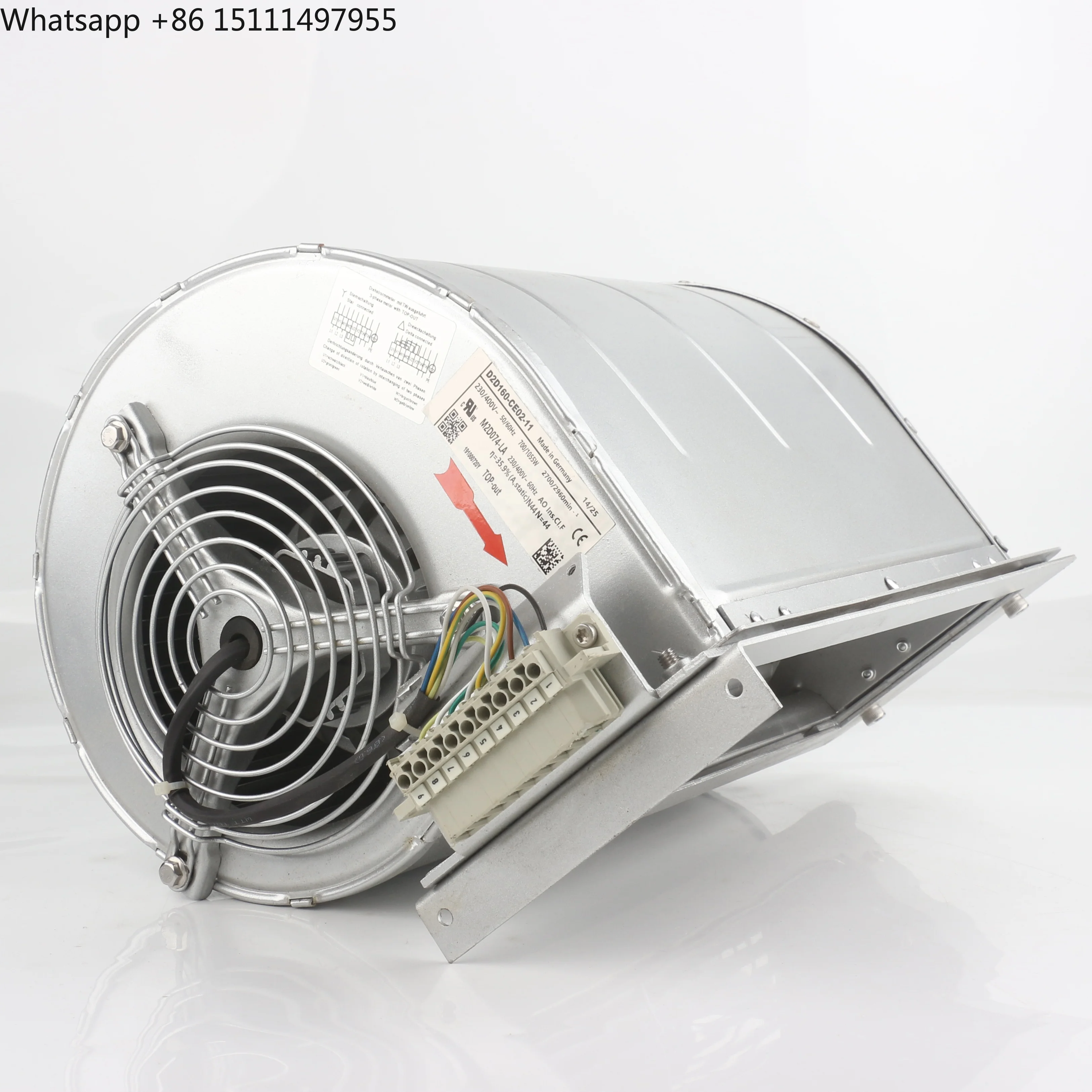 

Genuine Product Germany AC230/400V 700/1055W DC EC AB Frequency Converter Turbine Centrifugal Blower D2D160-CE02-11 Cooling Fan
