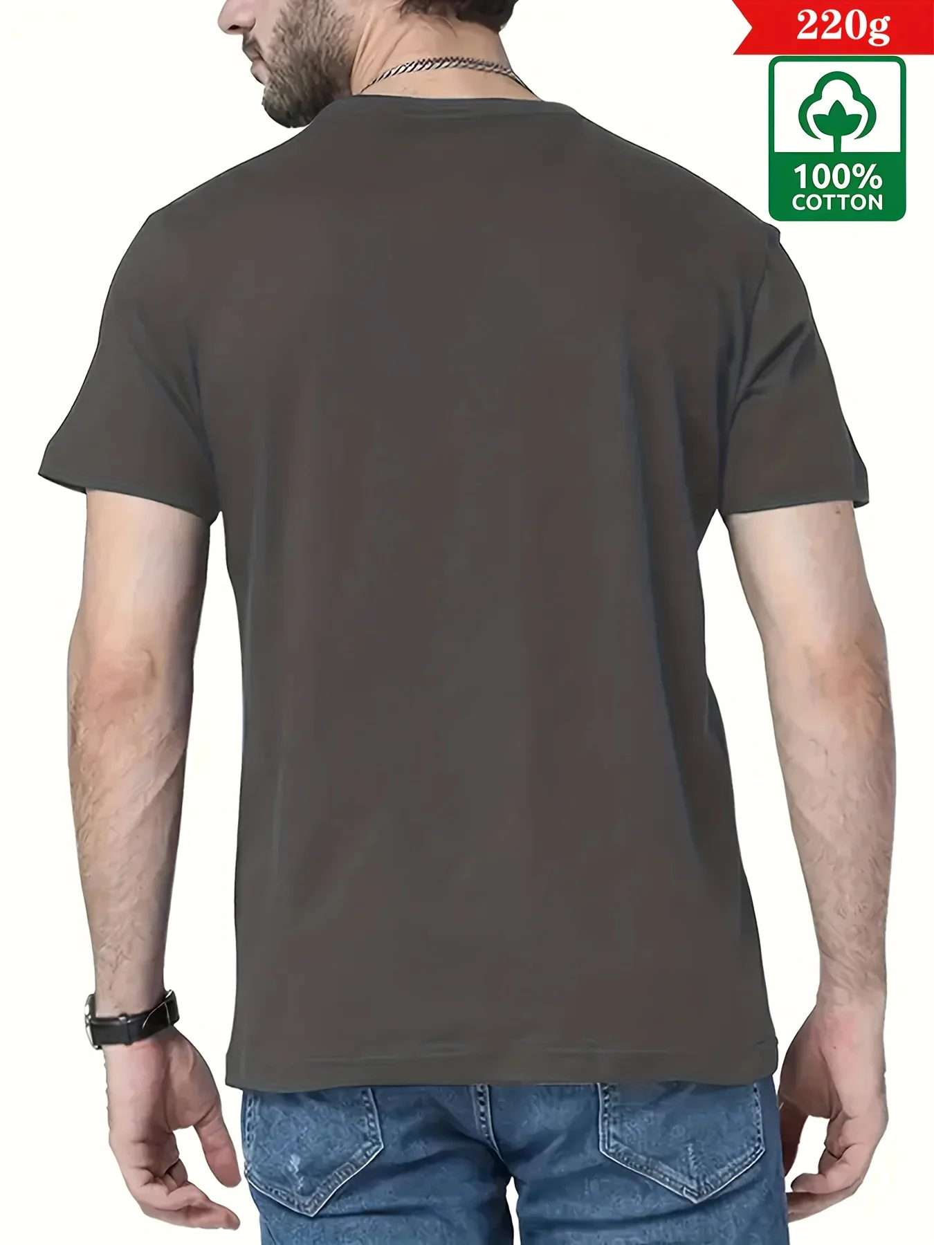 Men's Summer 100 Cotton Fashionable Casual Loose Large Size Dakar Style Printed Round Neck Short Sleeve T-shirt Top image 5