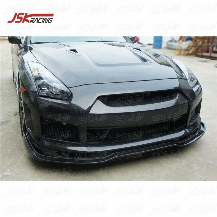 JSK STYLE HALF CARBON FIBER FRONT BUMPER for 2008-2016 NISSAN GTR R35