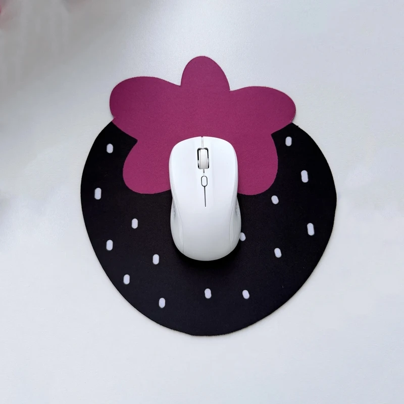 PC Small Keyboard Table Mats Mouse Pad Strawberry Black Pink Mousepad Computer Mat Cute Gaming Office Accessories Rug Portable