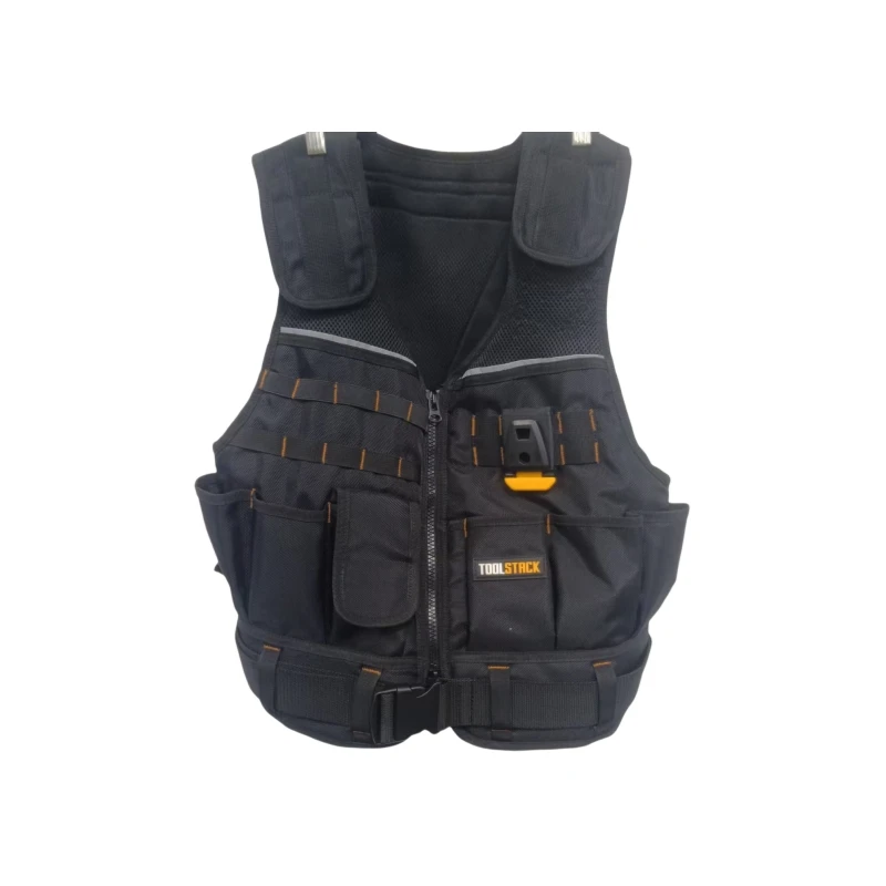 TOOLSTACK Multifunctional Tool Waistcoat High Quality Oxford Cloth Work Vest Outdoor High-capacity Tool Storage Waistcoat