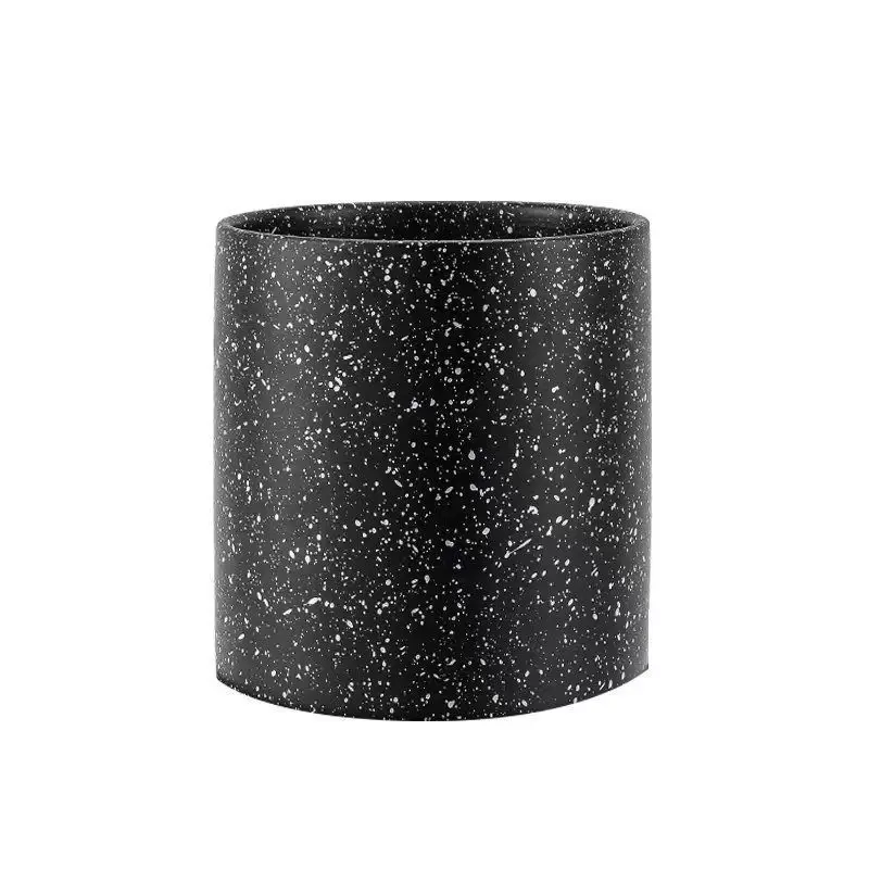 Ceramic Flower Pot With Tray Storage Container Marble Pattern Plant Flowerpot Nordic Pots For Flowers Garden