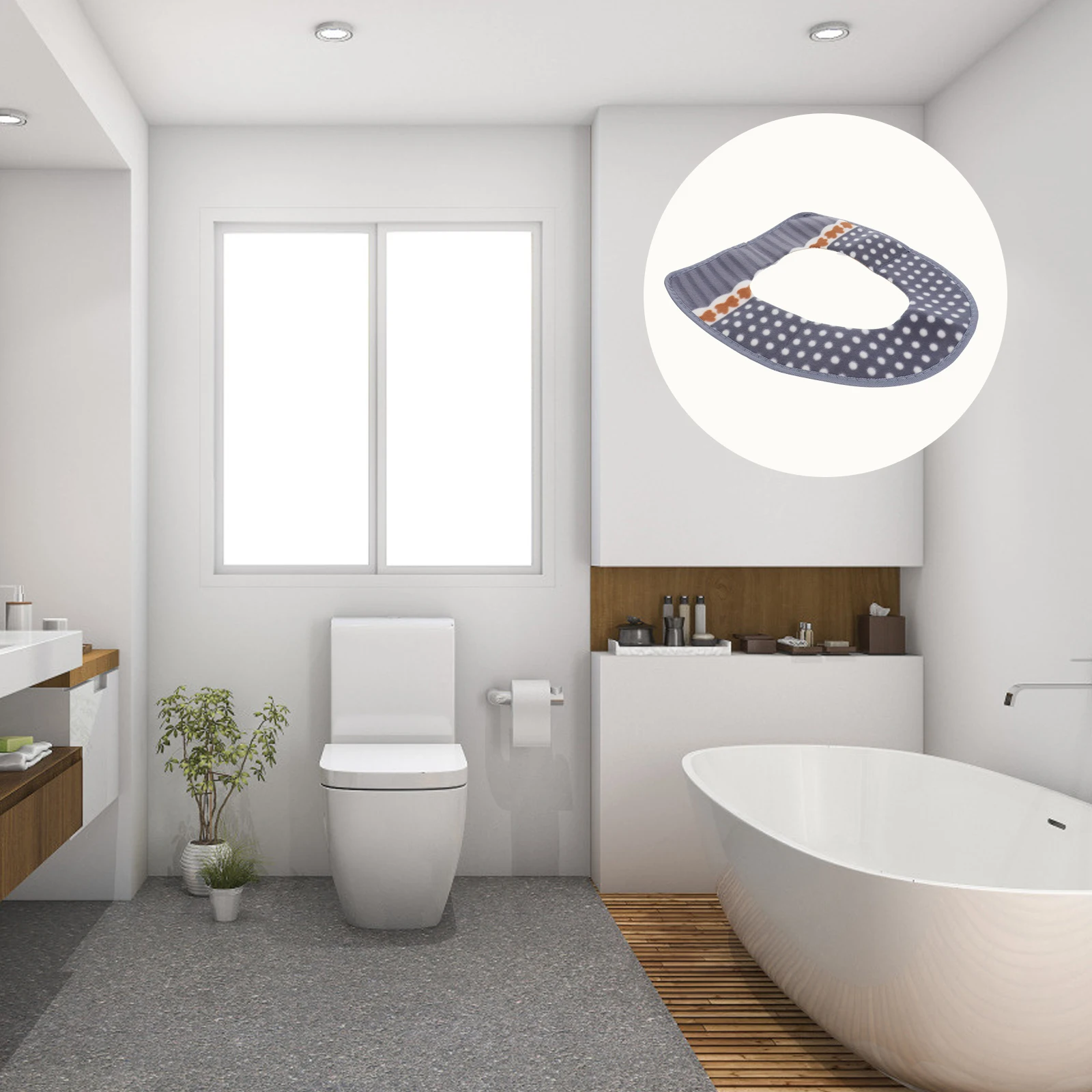 

Warm Toilet Seat Cover Washable Pu Cushion Pad Easy Install Travel Home Use Mildew Resistant Seat Lid Cover