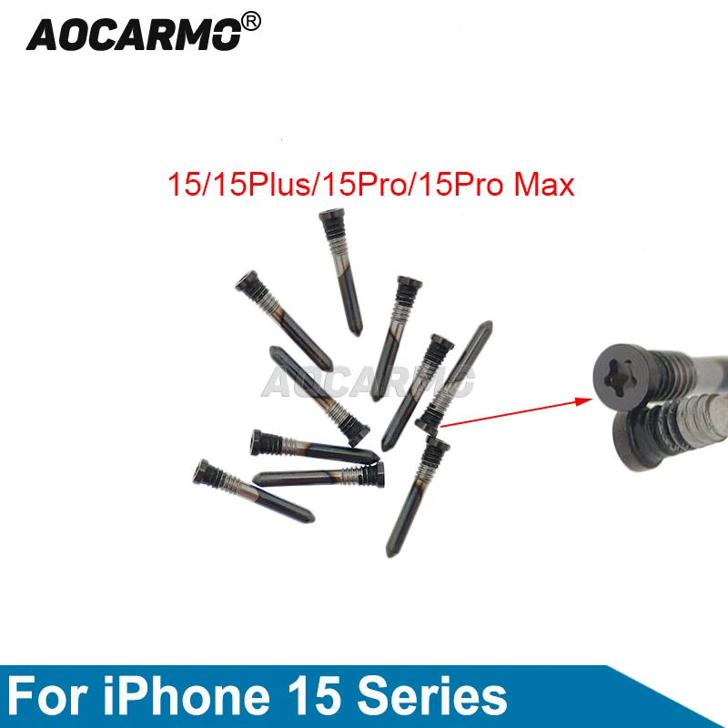 

Aocarmo 10 шт./лот для iPhone 15 Pro Max 15 Plus 15Pro белый синий натуральный черный нижний винт для док-станции замена винта корпуса