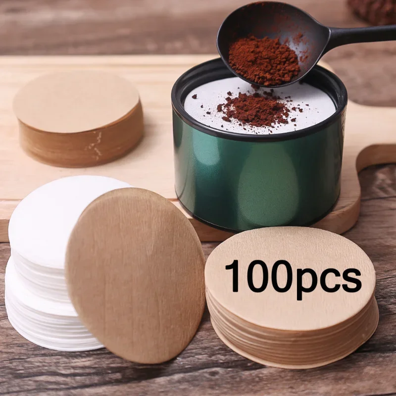 100Pcs Round Coffee Filter Paper 56mm 60mm For Espresso Coffee Maker V60 Dripper Coffee Filters Tools Moka Pot Paper Filter