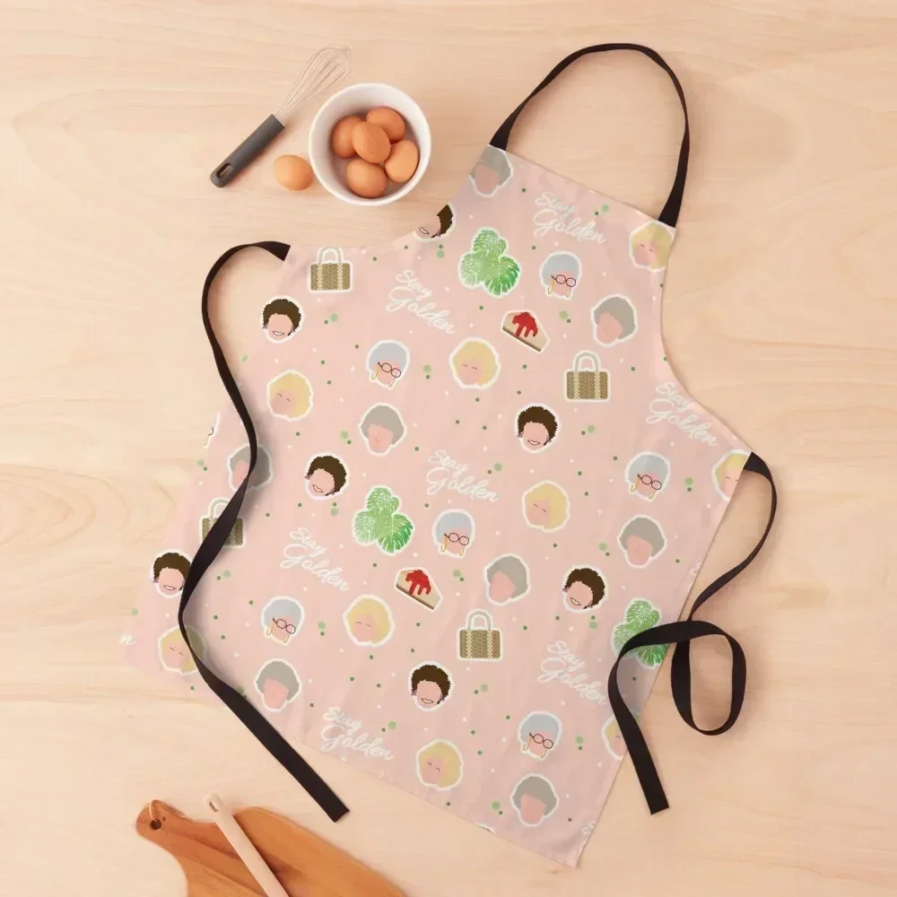 

Golden Girls Pattern Apron Kitchen Items For Home Kitchen For Man Apron