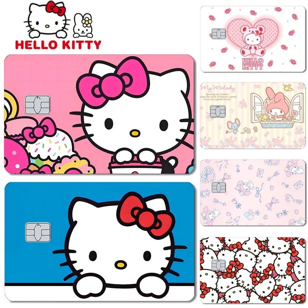 سانريو هالو كيتي ماي ميلودي بوكر ملصق فيلم الشريط الجلد لبطاقة الائتمان بطاقة الخصم Kt القط ملصقات مقاومة للماء رقاقة صغيرة #1