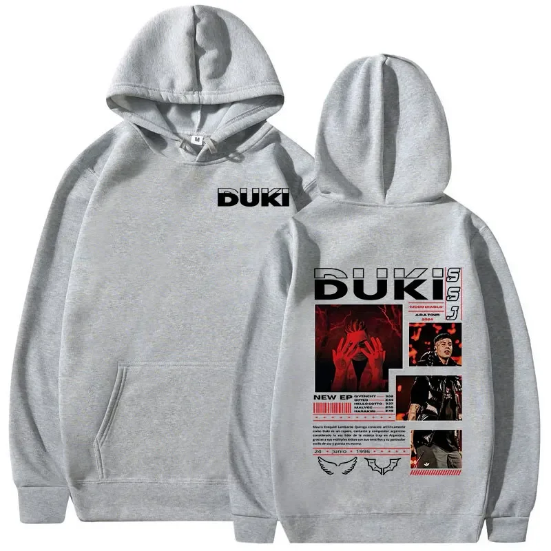 Rapper Duki ADA Tour Merch Hoodies Men\'s Women Clothing Fashion Hip Hop Oversized Hooded Sweatshirts Casual Long Sleeve Pullover