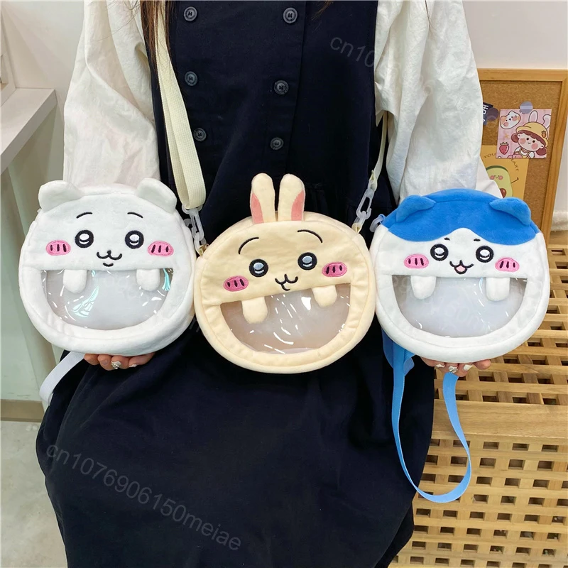 MINISO Chikawas Cartoon Plush Bag Anime Kawaii Hachiware Usagi Messenger Bag Backpack Coin Purse For Girl Birthday Gift