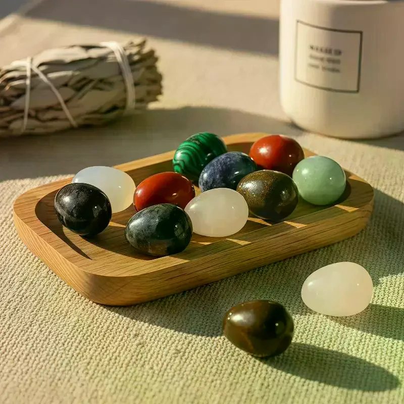 6/10PCS Egg Stones Polished Crystal: DIY Decorations Home Décor Desktop Ornaments Aquarium