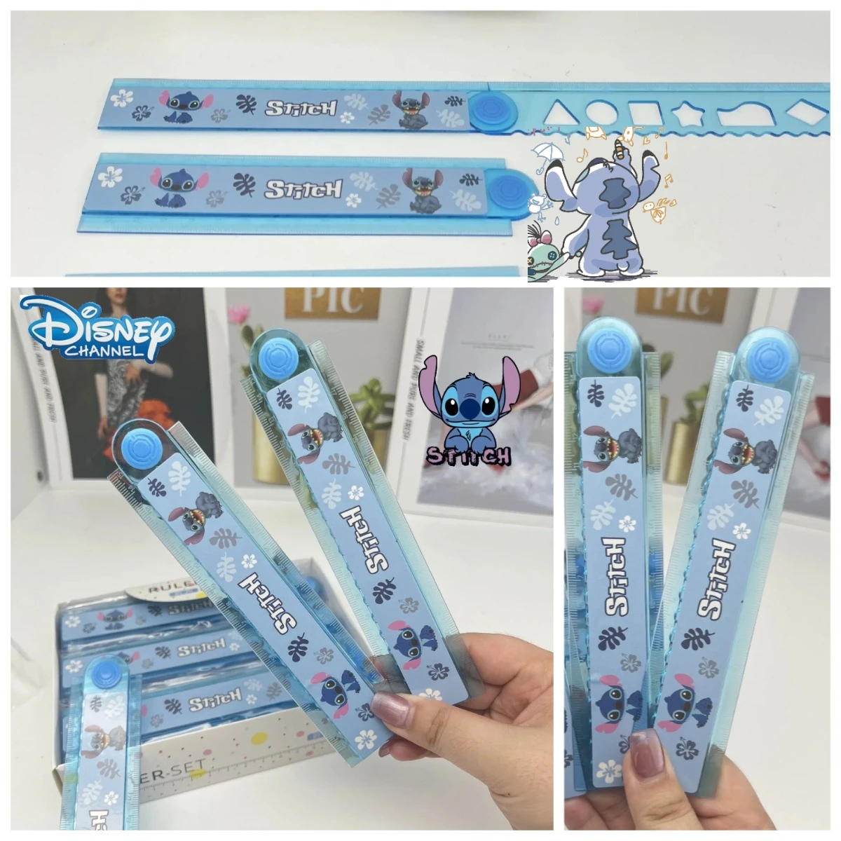 1/10 قطعة 30 سنتيمتر ليلو وستيتش للطي حاكم ديزني أنيمي الشكل لطيف اللوازم المدرسية اكسسوارات أدوات مكتبية Kawaii القرطاسية لعبة #1