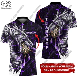 New personalized 3D printed dart throwing colorful flame pattern POLO shirt T-shirt unisex casual team throwing sports series F4