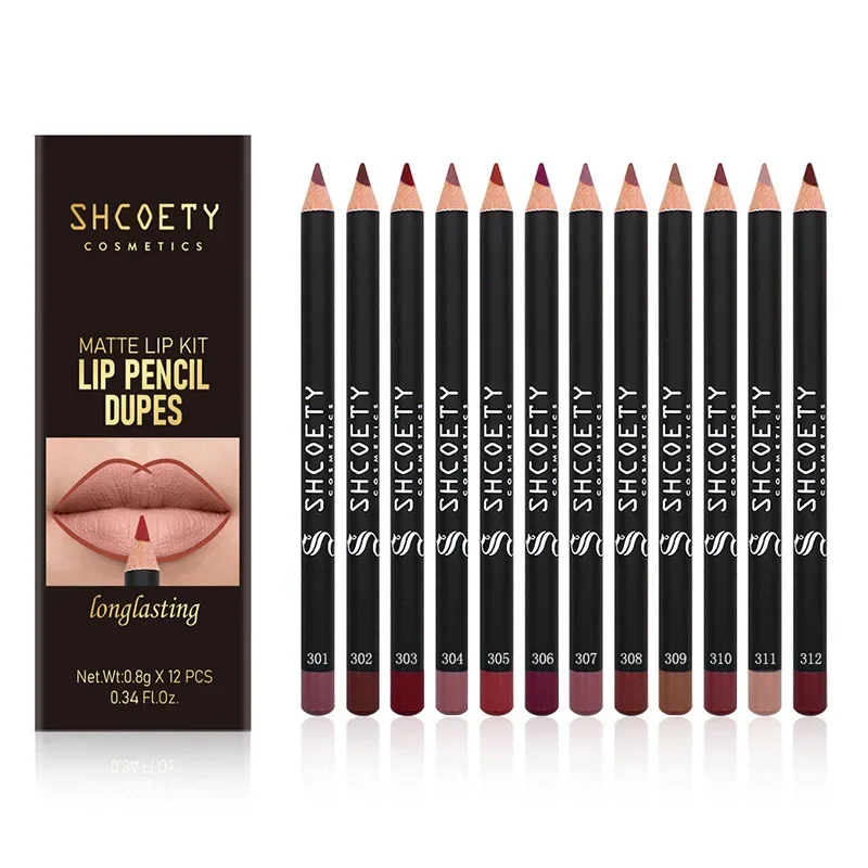 12 Stück matte Lippenstift Lip liner nackte Make-up dauerhafte Make-up halten Lippenstift Stift Set nicht verblassen Lip liner Set wasserdicht schweiß fest