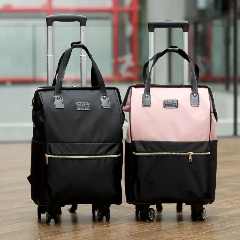 Short suitcase Large capacity duffel bag Boarding trolley case women's light travel bag for business trip men's luggage bag