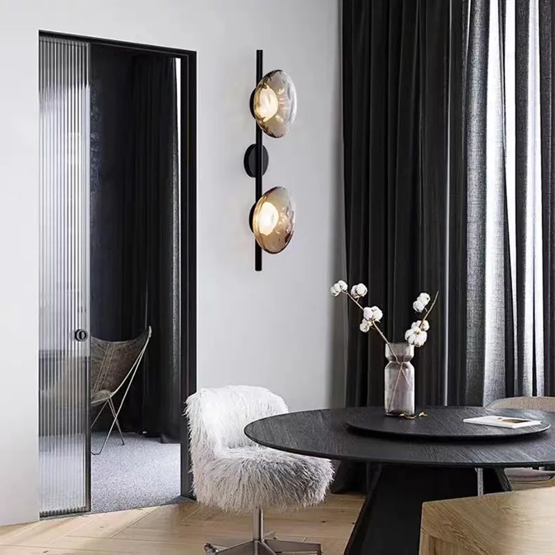 Nordic Ceto Wall Light Gray White Clear Glass lamp Bedroom Parlor living room sofa light Restaurant Corridor Aisle porch light