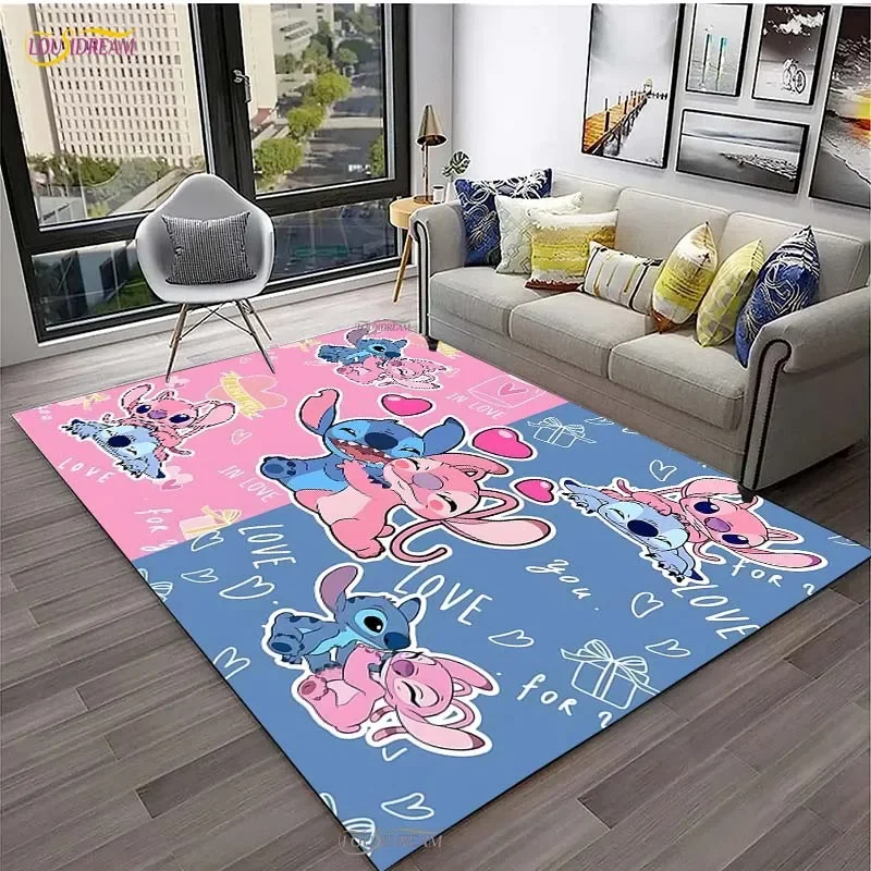 Disney Stitch Cartoon Anime Cute Carpet for Living Room Bedroom Rug Kitchen Door Kids Un-slip Floor Mats Alfombra Birthday gift