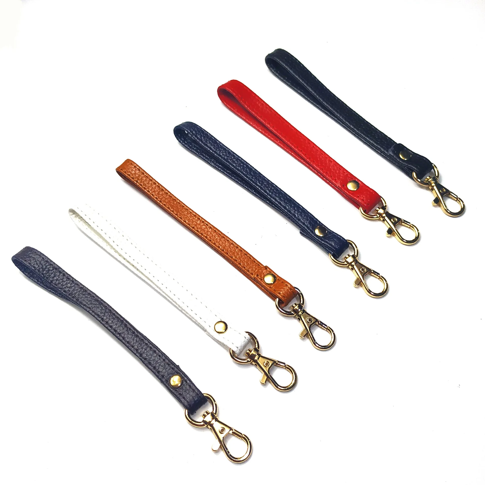 

15cm Litchi Pattern Leather Bag Handle Wristlet Hands-Free Purse Wallet Strap Detachable Wrist Strap for Handle Bag Clutch