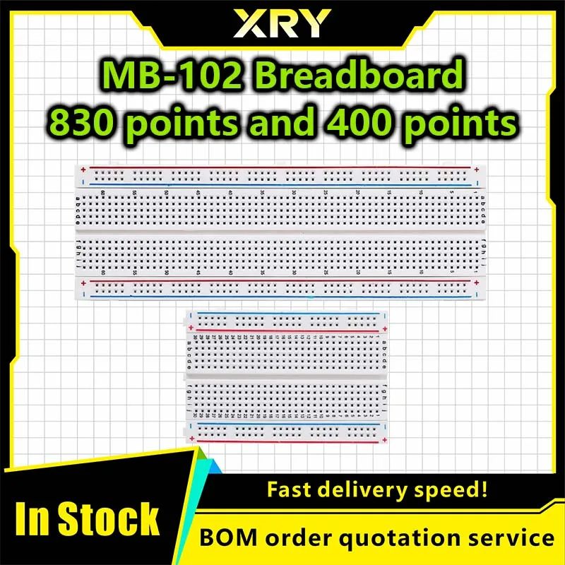 XRY MB102 Breadboard 400 830 Point Solderless PCB Bread Board Test Develop DIY For Arduino