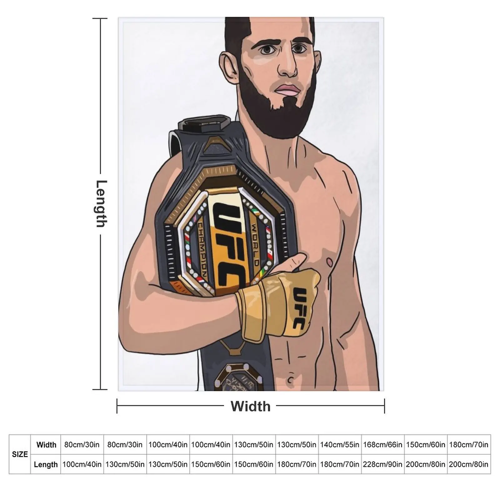 Islam Makhachev: The Unstoppable Champion Throw Blanket Furry christmas decoration Hairys Designers Blankets
