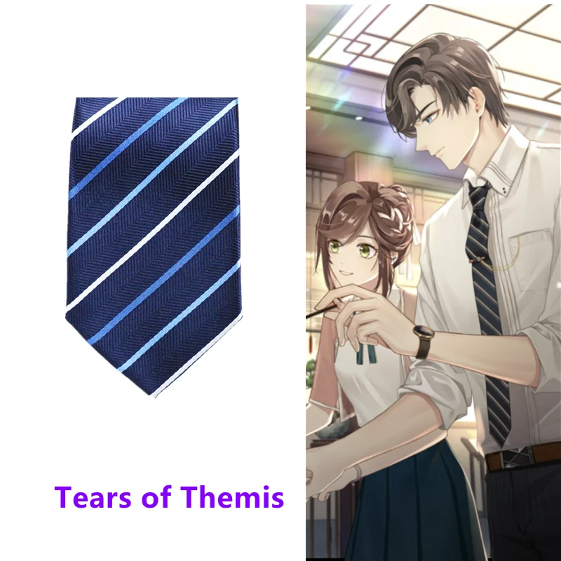 Game Tears of Themis Slim Luke Necktie Cosplay Adult Casual Striped Tie Props Accessories Business Suit NeckTies Party Gift