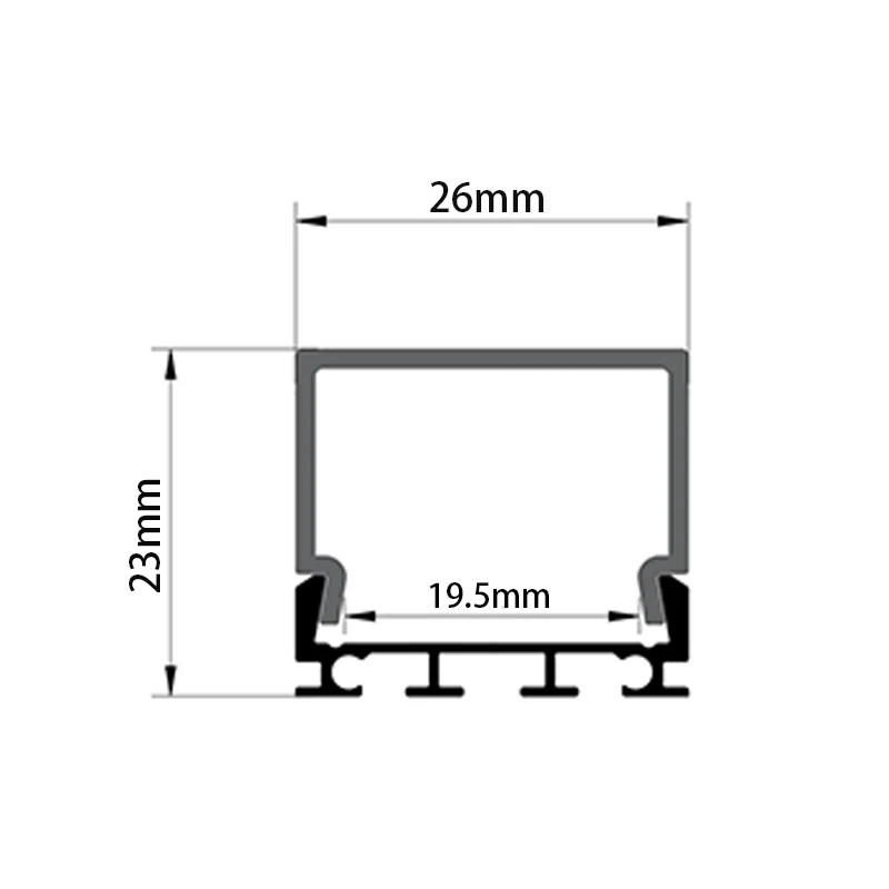 23x26mm Surface Mounted Aluminum Profile Ceiling Indoor Led Strip Light Channel Extrusion Linear Light