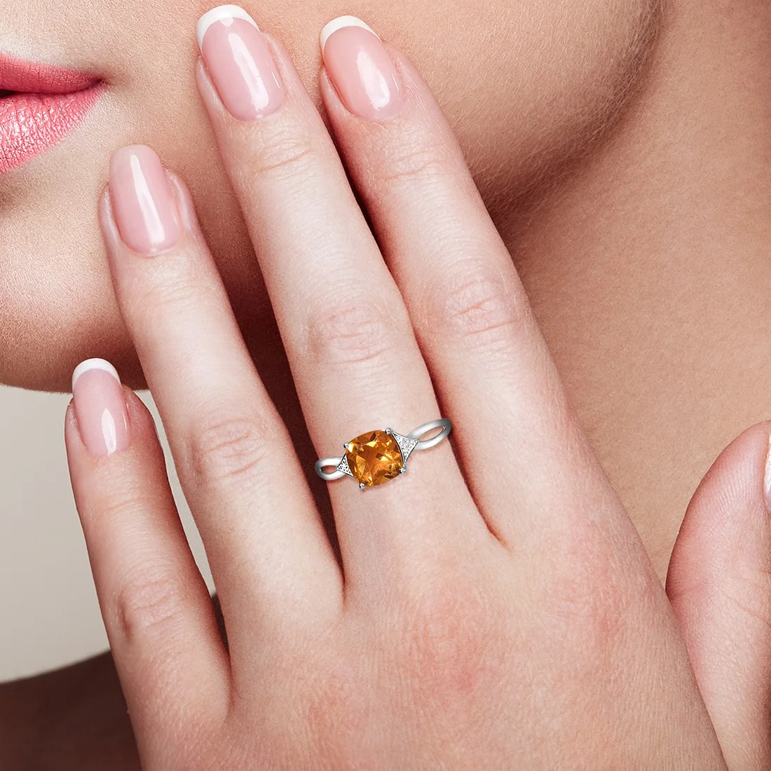 VISTOSO Authentic 14K 585 Yellow White Gold Ring For Women Diamond Sky Blue Topaz Citrine Delicate Anniversary Gift Fine Jewelry