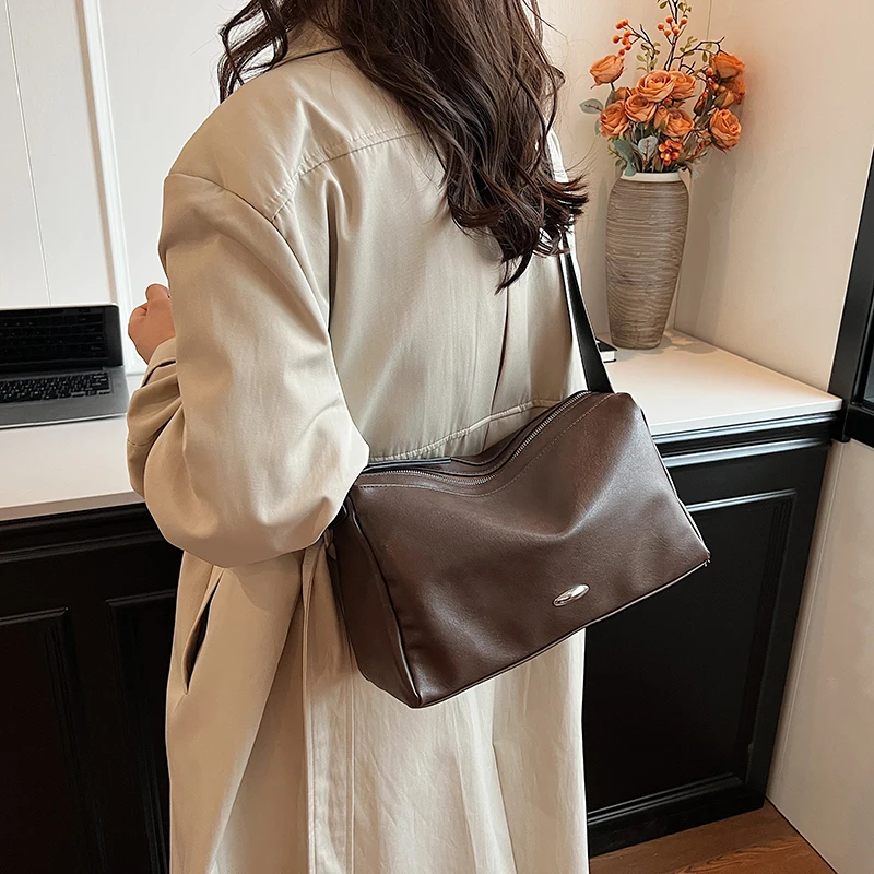 

Модные женские сумки на плечо из искусственной кожи, женские сумки высокого качества, сумки-мессенджеры, повседневные однотонные сумки через плечо на молнии для женщин