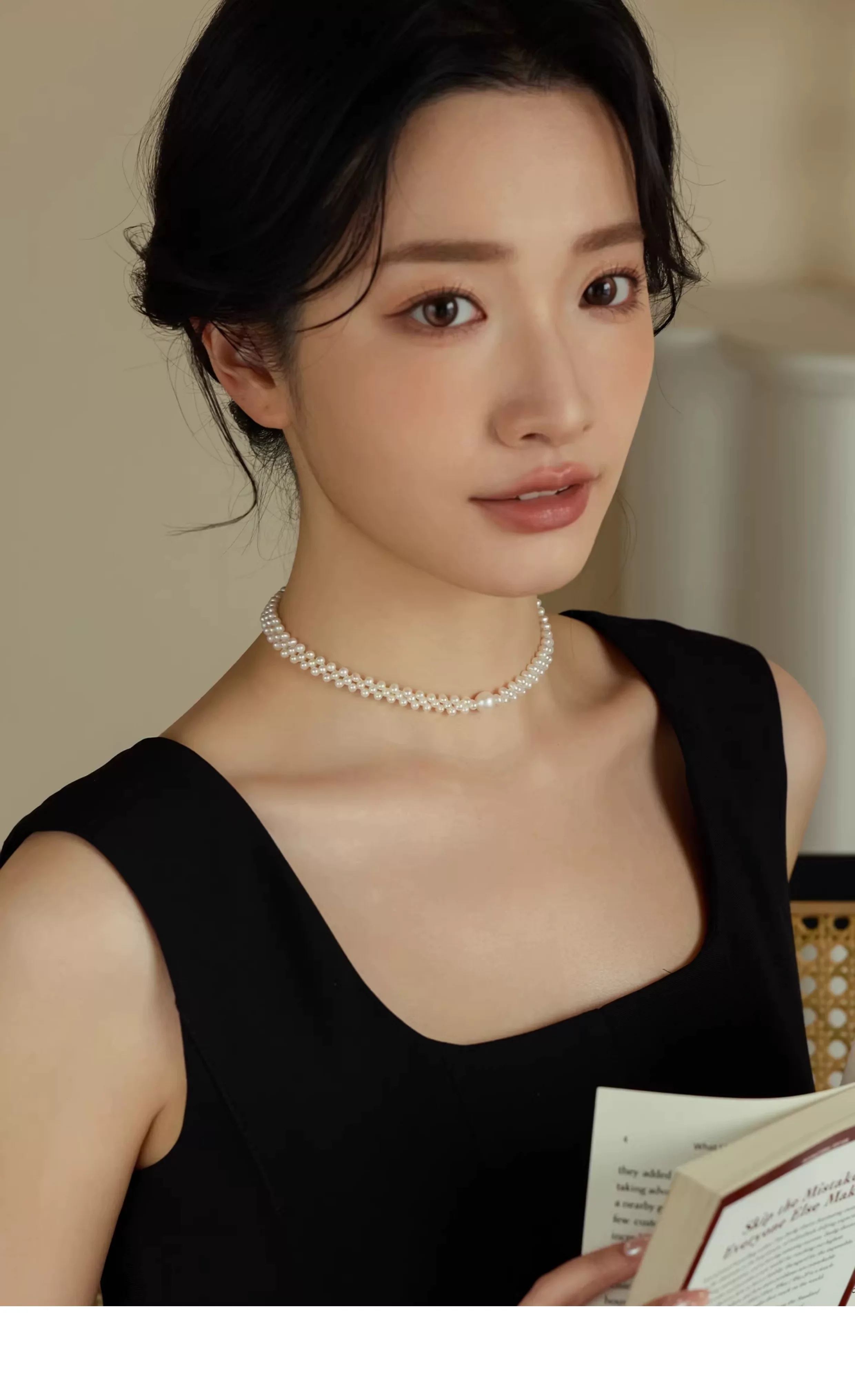 Fine jewelry Natural freshwater pearl hand-woven clavicle chain women's light luxury choker gentle commuting giftxl202607004