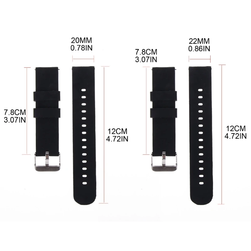 22mm/20mm Strap Universal Quick Release Waterproof Men Women Watchband Bracelet