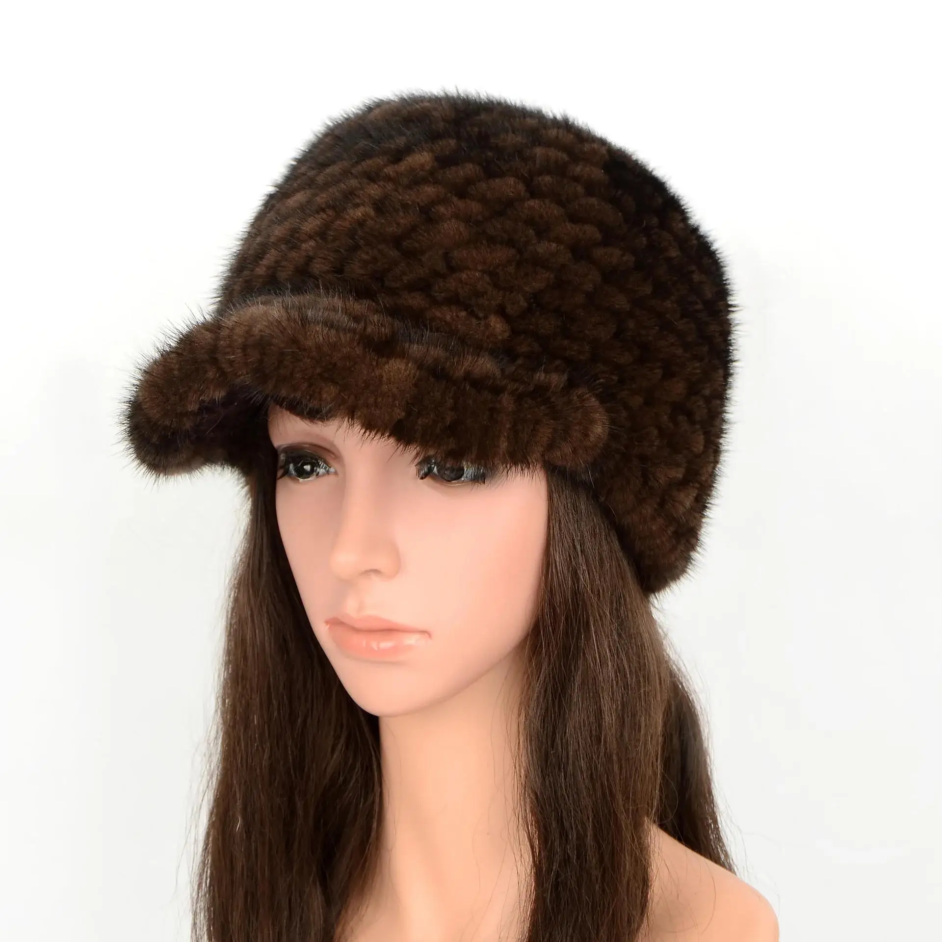 woman Mink fur hat mink fur hat Cap Knight Hat autumn and winter warm hat thickened Natural Knitted Mink Fur Hat Warm Beanies