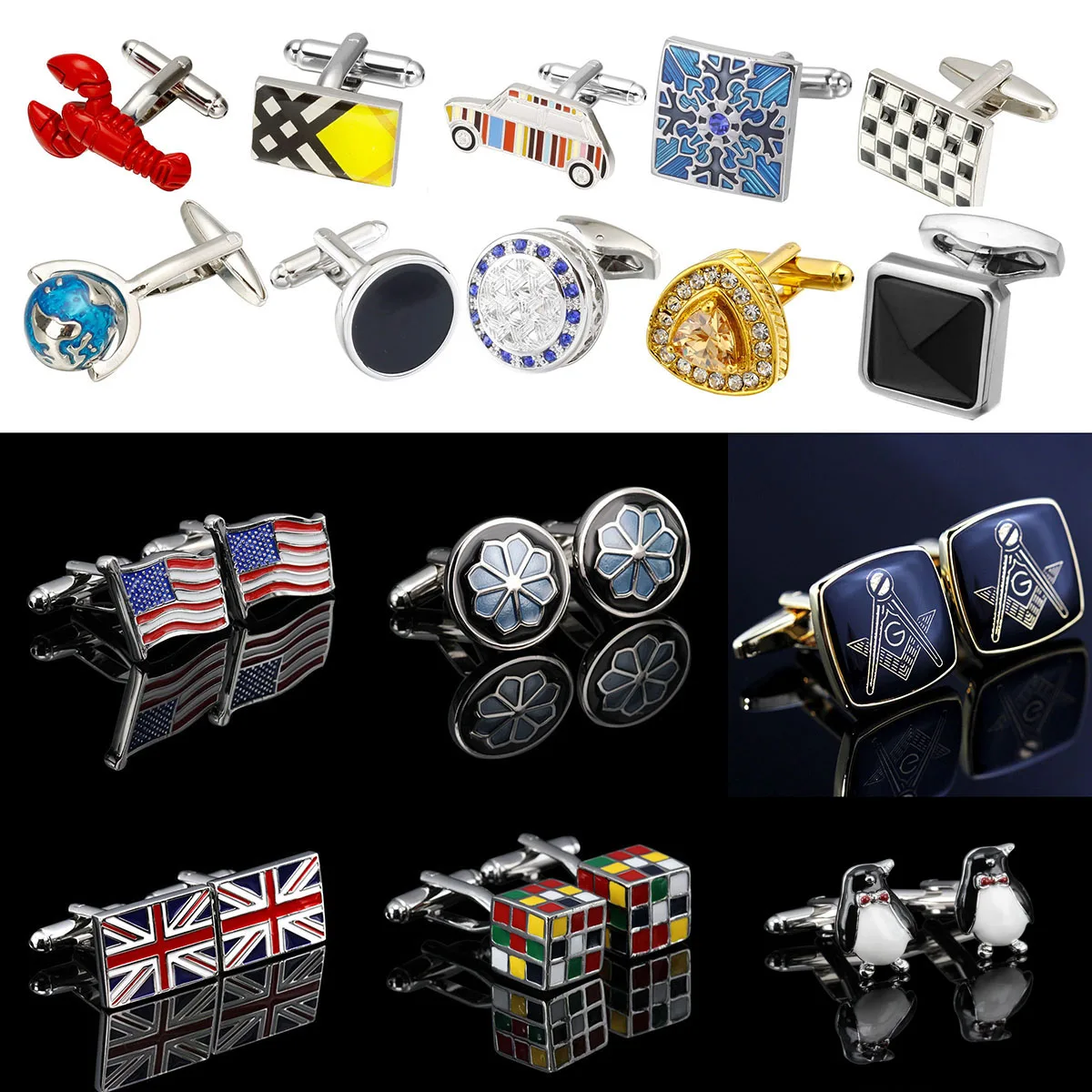 Luxury Shirt Cufflinks for Mens gift Brand cuff buttons Enamel Christmas/Flag/Animal cuff link High Quality abotoaduras Jewelry