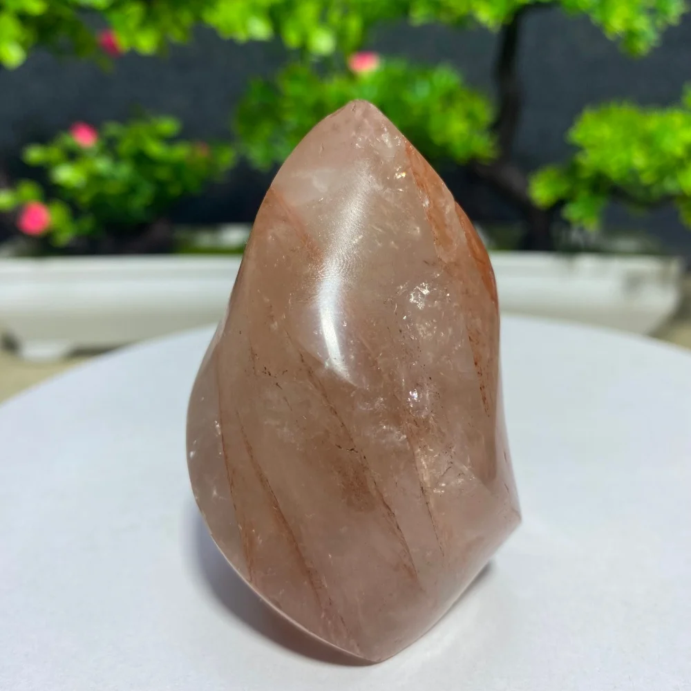 Natural Red Fire Quartz Crystal Flower Gemstone Raw Mineral Specimen Energy Witchcraft Gift Healing Stone Statue Torch Crystal