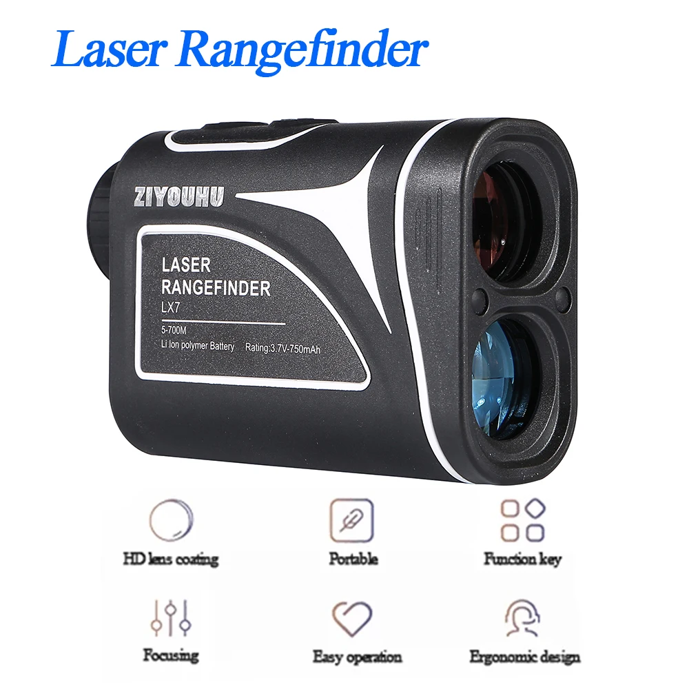 

Laser Rangefinder 700M Laser Distance Meter for Golf Sport Hunting Survey Angle Slope Distance Measurer Tool 6X HD Telescope