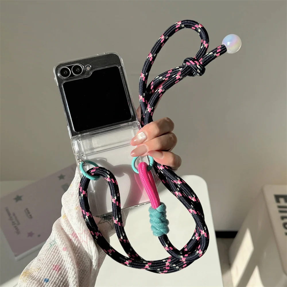 

Simple Transparent Card Holder Cross-body phone case for Samsung Galaxy Z Flip7 6 7FE zflip5 4 3 ZFlip6 5 7 Cover Fashion Cases