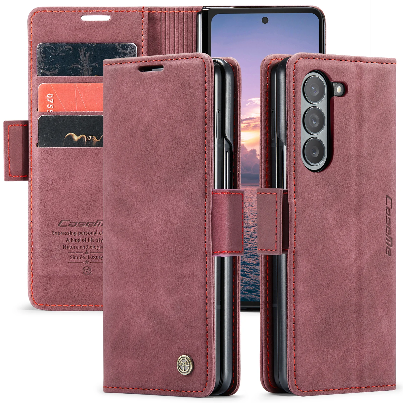 

10pcs CaseMe 013 Wallet Leather PU Cases Case For Samsung Galaxy Z Fold 6 5