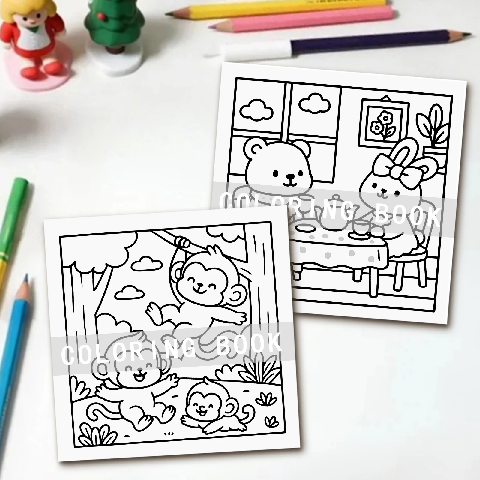 LITTLE CUTIE DAY Bold-easy Patterns Coloring Book for Adults Cute Drawing Book Perfect Gift for Party and Birthday