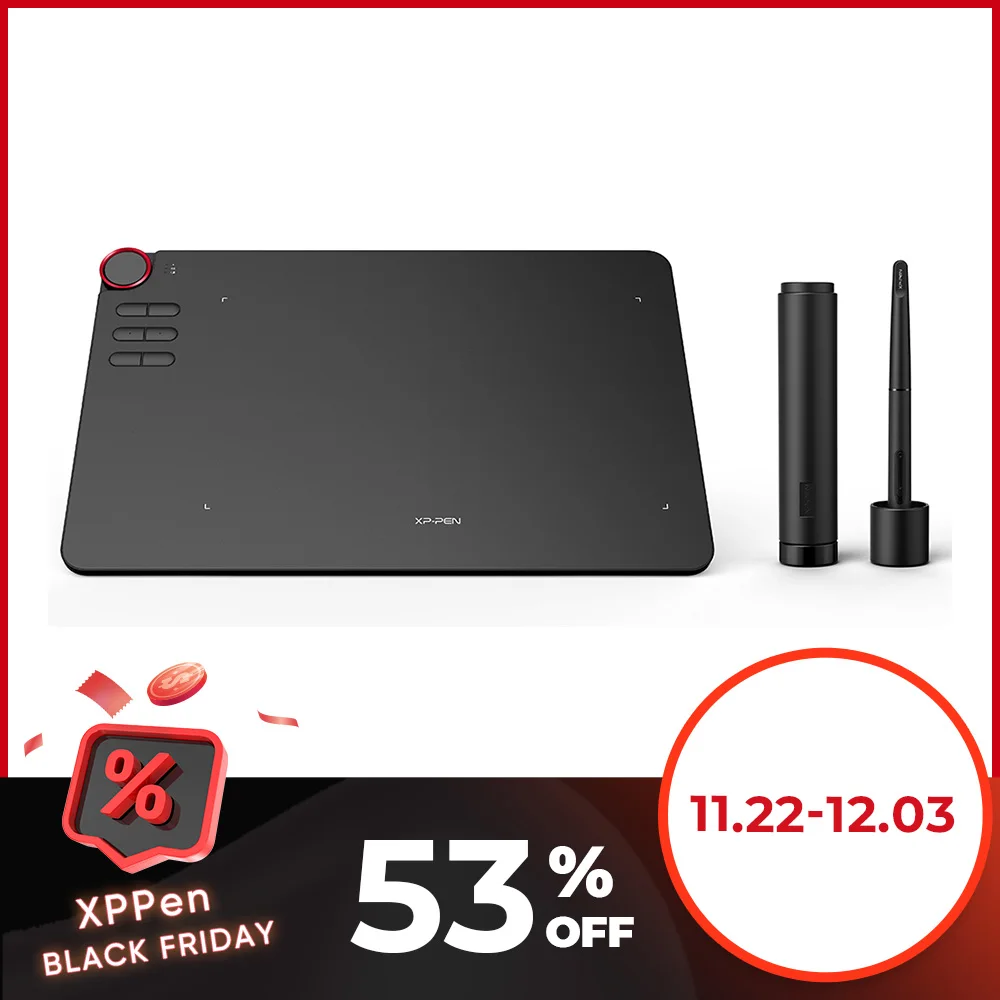 XPPen Deco 03 Graphics Drawing Tablet with Multi-Function Dial P05 Battery-Free Stylus (8192 Levels Pressure) 6 shortcut keys