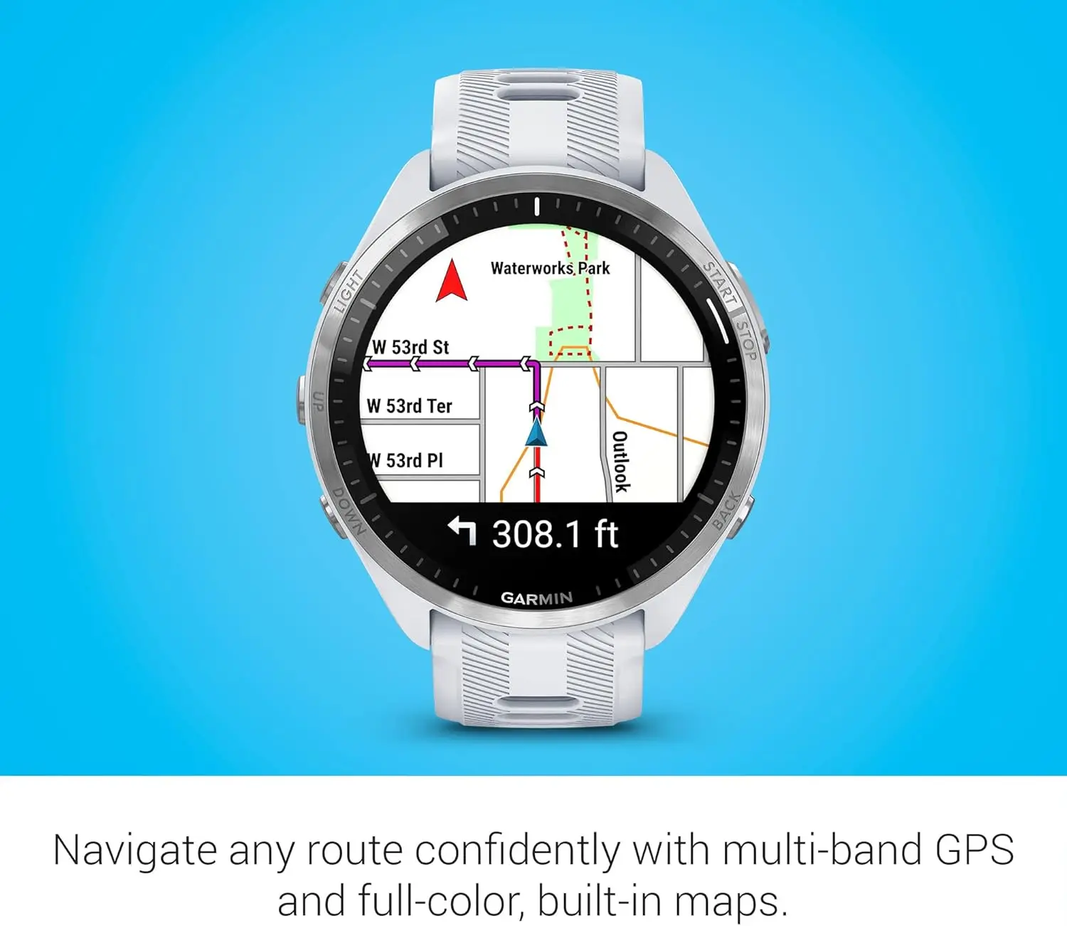 Garmin Forerunner 965 Smartwatch Gray AMOLED Display Training Metrics Recovery Insights Whitestone Powder Gray