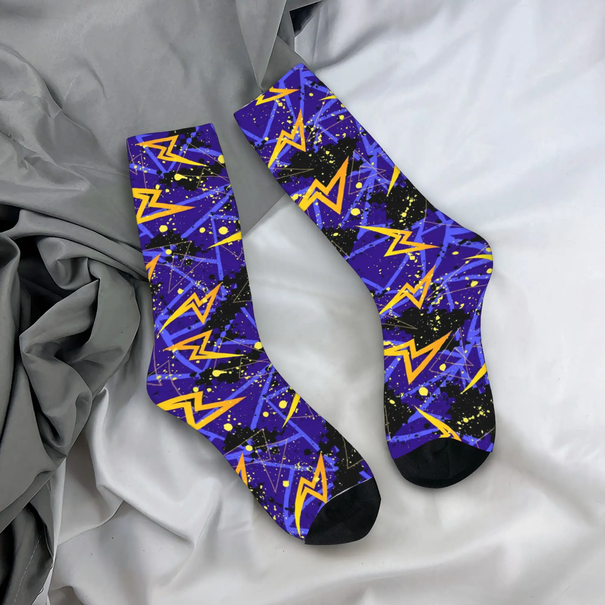 Vibrant Folk Abstract Socks  Printed Stockings Non Slip Women Men Socks Soft Winter Harajuku Climbing Socks