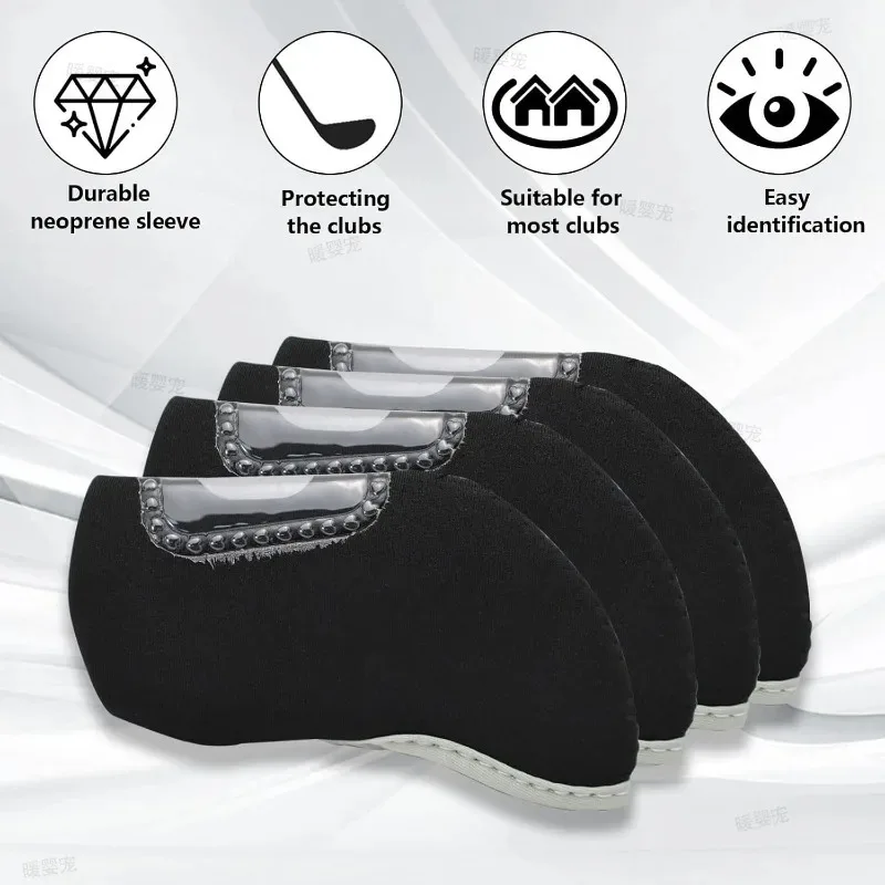 Golf Protective Case Golf Iron Headcovers Golf Club Head Covers Guard No Number Visible Window Sleeve Cover Club Head Covers