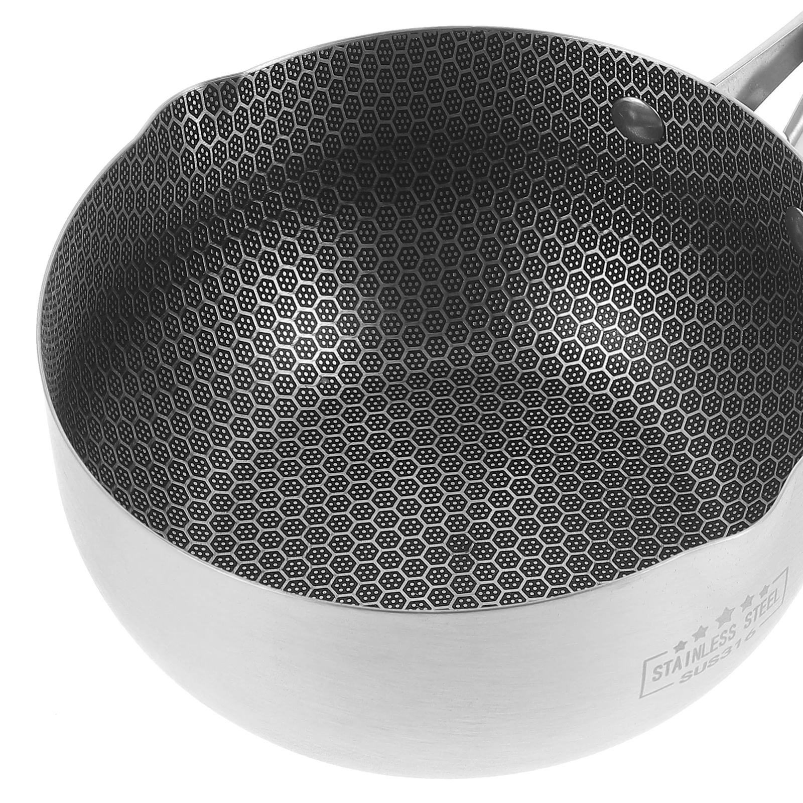 

Stainless Steel Honeycomb Pan Cooking Pan Frying Stir Fry Boiling Steaming Deep Fry Kitchen Skillet Nonstick Even Heat