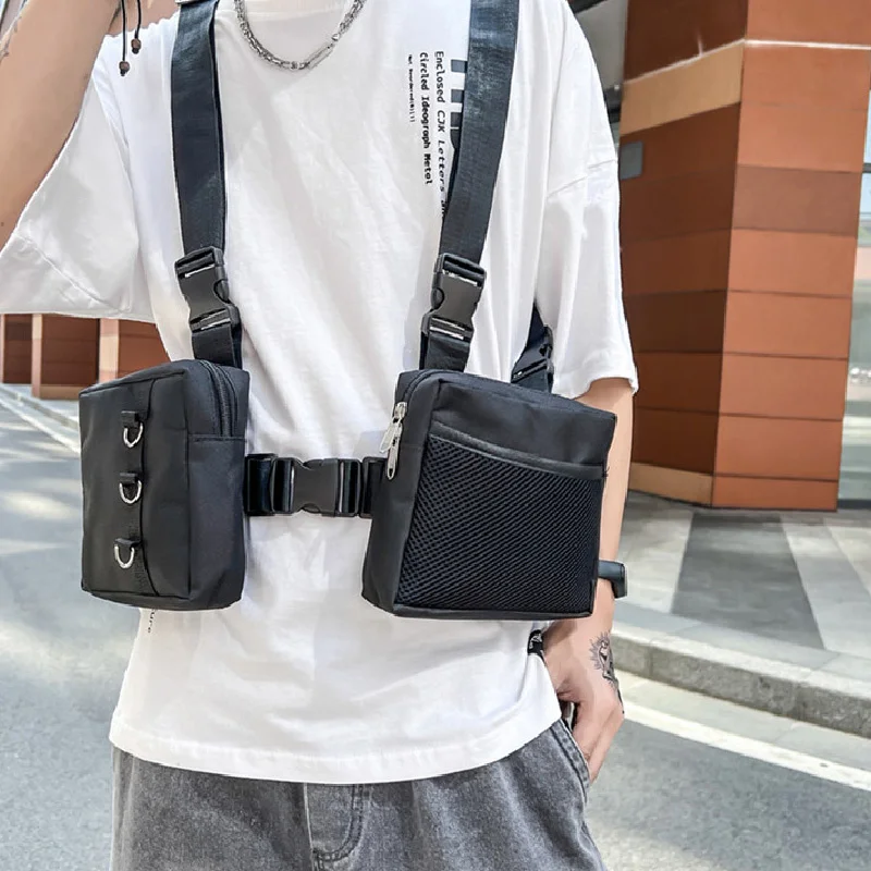 Sac DulChest Fonctionnel pour Homme, Streetwear Décontracté, Hip-Hop, Pack Glawaist, Nouvelle Mode, 2024