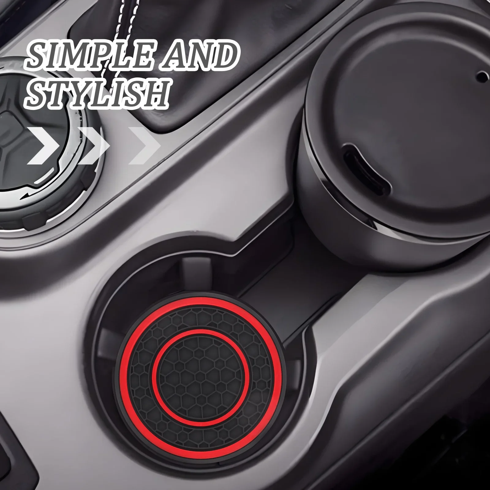 

2Pcs Universal Car Cup Holder Coasters Silicone Non-Slip Insert for Auto Interior Vehicle Drink Mats Black Insulated Pads