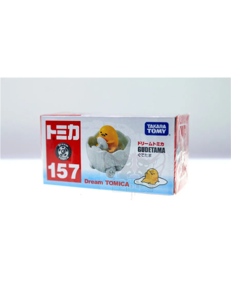 Takara Tomy Tomica Japanese Alloy Model No. 157 Lazy Egg Yolk Gudetama Eggshell Car, A Gift Toy for Children Decorating Rooms