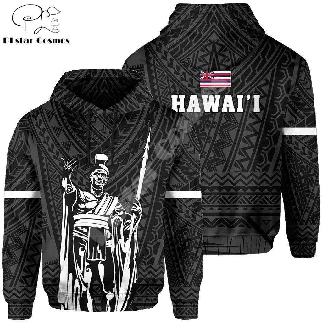 

Polynesian Hawaii Kanaka King Country Flag Tribe Hawaiian Vintage Tattoo Retro 3DPrint Pullover Harajuku Casual Hoodies Jacket K