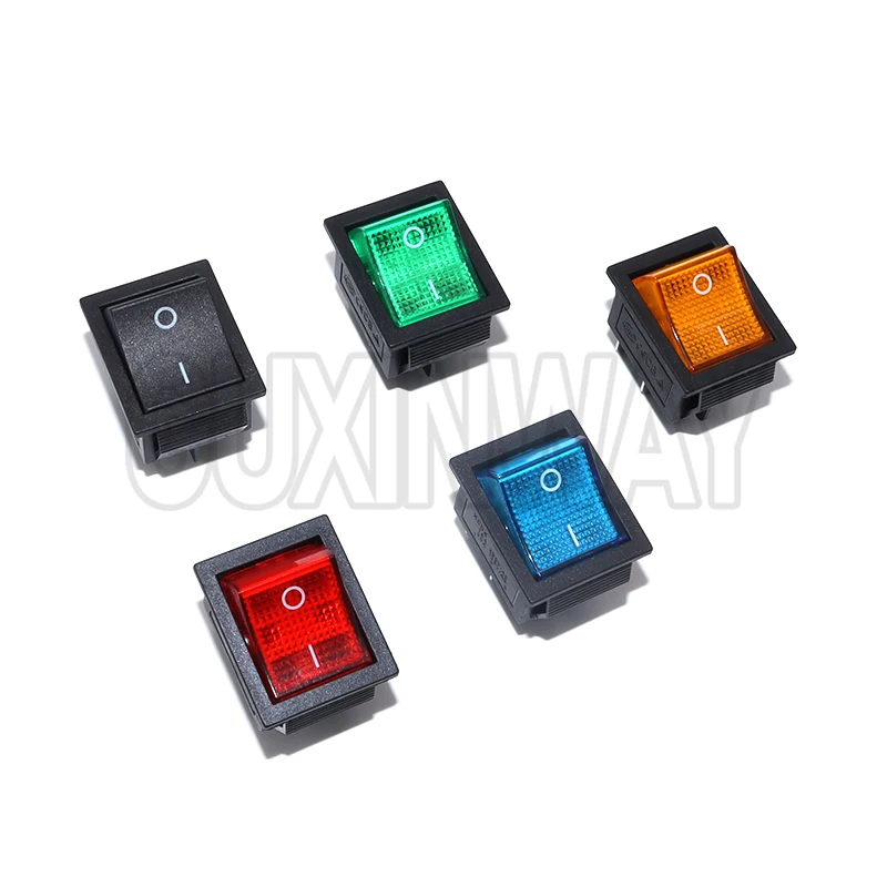 5 Stücke KCD4 16A 250VAC 20A 125VAC Rastender Wippschalter Netzschalter I/O 4 Pins mit Licht