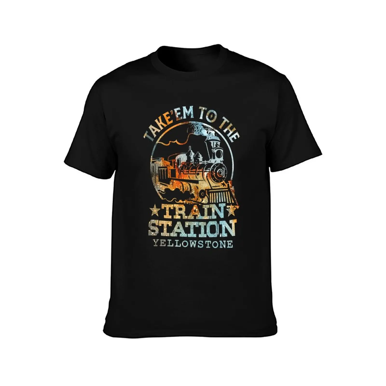 western coountry yellowstone take em to train station T-Shirt Trendy Pattern for Men T-Shirt