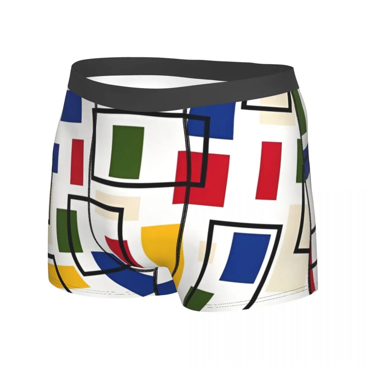 بيت موندريان نمط الملابس الداخلية طباعة Boxershorts رجل ساخن السروال مثير الملاكم موجز هدية عيد ميلاد #2