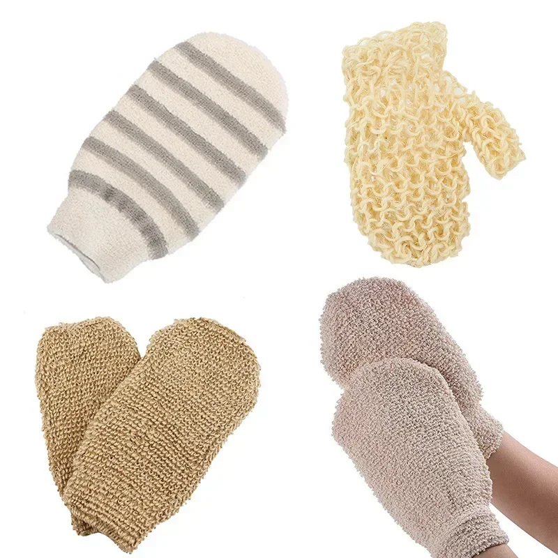 Sisal Jute Bath Towel Gloves Ramie Bath Towel Double-sided Bath Gloves Body Scrubber Bathing Accessories